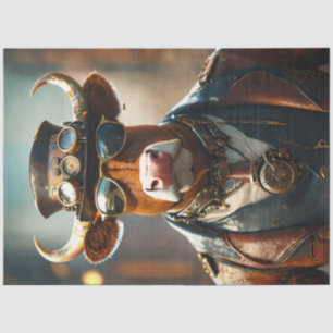 Decoupage Steampunk Bull Mechanical Design Tissue Paper