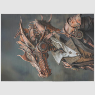 Decoupage Steampunk Dragon Head Victorian  Tissue Paper