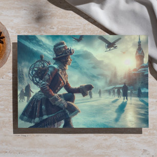 Decoupage Steampunk Fantasy Winter Messenger Tissue Paper