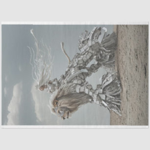 Decoupage Steampunk Lion and Lady in the Desert  Tissue Paper