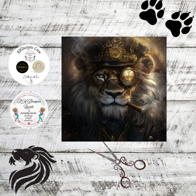 Decoupage Steampunk Mechanical Monarch Lion  Tissue Paper (Creator Uploaded)