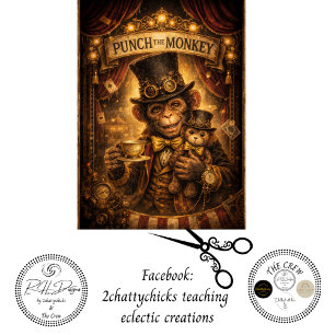 Decoupage Steampunk Punch the Monkey  Tissue Paper