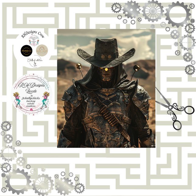 Decoupage Steampunk  Rodeo Rider Tissue Paper (Creator Uploaded)