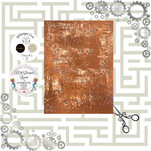 Decoupage Steampunk Rust Faux Finish Tissue Paper