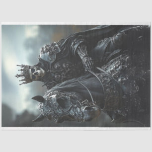 Decoupage Steampunk Stallion  and King Skeleton  Tissue Paper