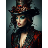 Decoupage Steampunk Victorian Beautiful Woman 