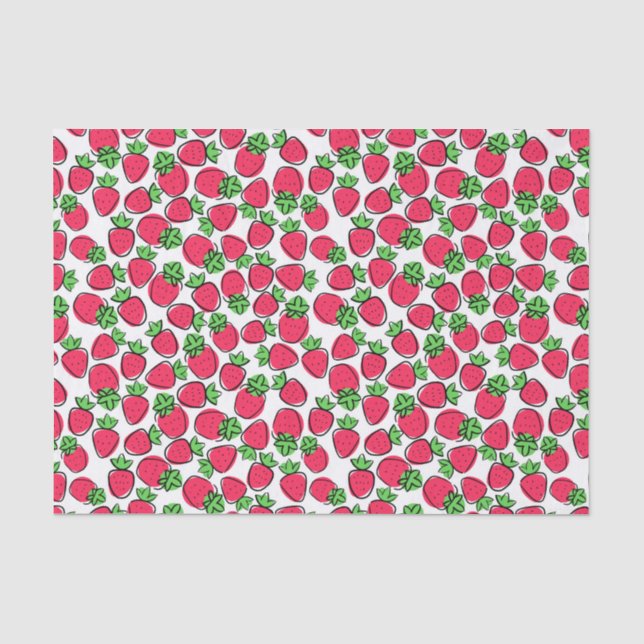 Decoupage Strawberries Birthday Party Shower Tissue Paper (Front)