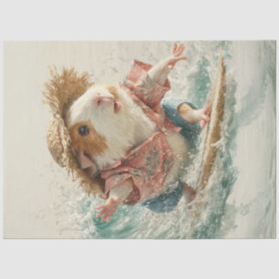 Decoupage Surging Guinea Pig Hawaiian Style  Tissue Paper