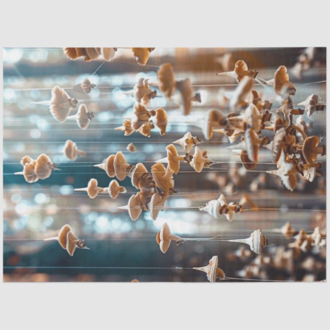 Decoupage Suspended Surreal Floating Mushrooms Tissue Paper (Front)