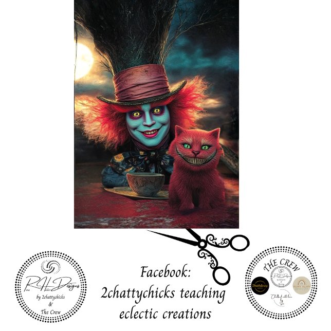Decoupage Tea Table Character Grinning Cat  Tissue Paper (Creator Uploaded)