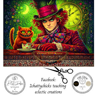 Decoupage Timekeeper Grinning Cat Tea Party  Tissue Paper