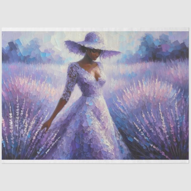 Decoupage Tissue Paper Lavender Lady Design (Front)