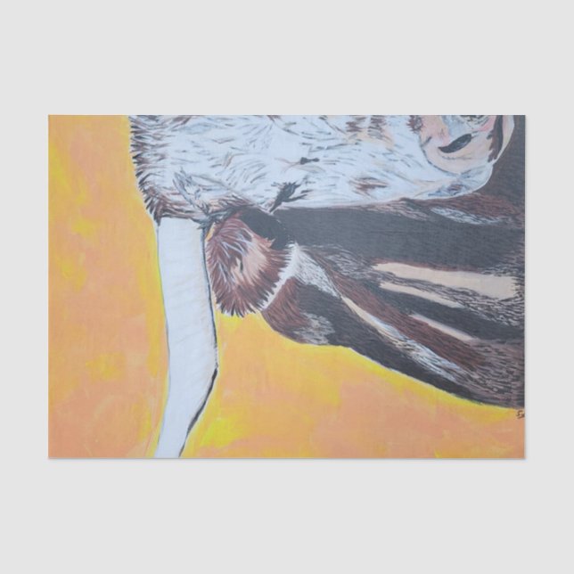 decoupage tissue paper, Long Horn Tissue Paper (Front)