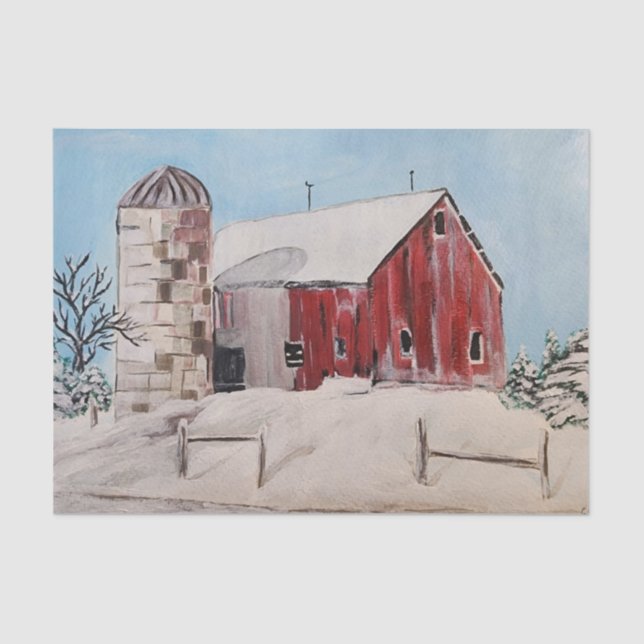 Decoupage tissue paper, Old barn Tissue Paper (Front)