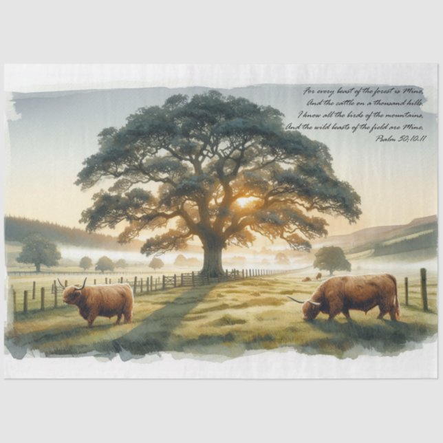 Decoupage Tissue Paper Psalm 50; 10-11 Countryside (Front)
