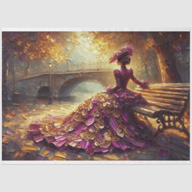 Decoupage Tissue Paper Victorian Lady (Front)