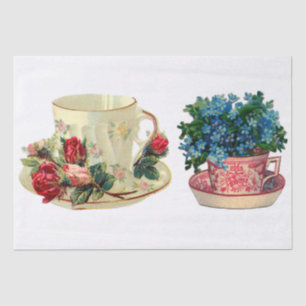 DECOUPAGE TISSUE PAPER : VINTAGE TEACUPS