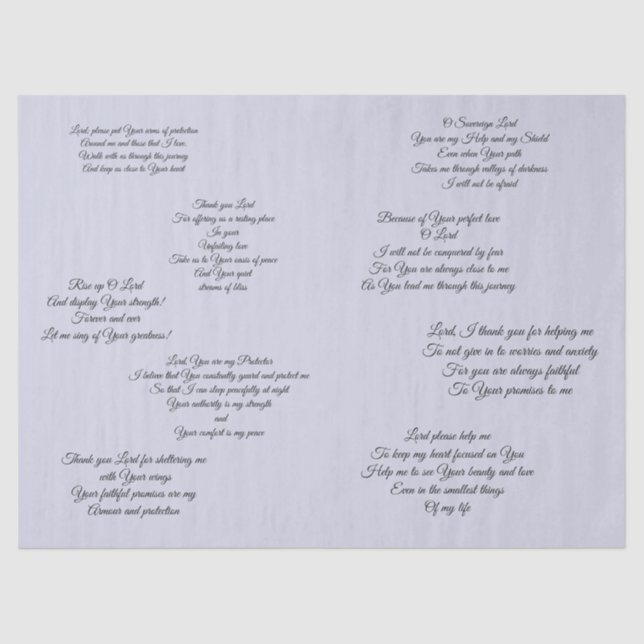 Decoupage Tissue with Christian Prayers Paper (Front)