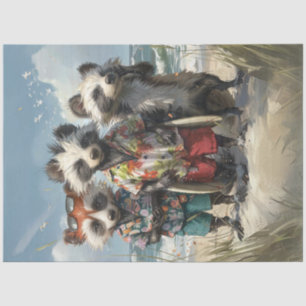 Decoupage Tropical Racoons Surf Squad Tissue Paper