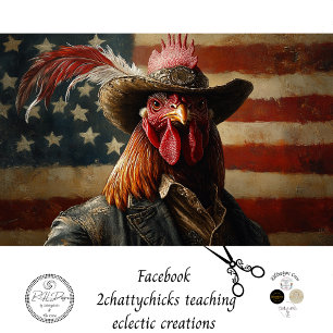 Decoupage USA Patriotic Rooster Flag Tissue Paper