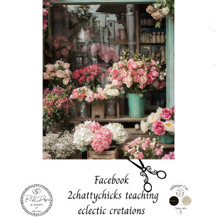 Decoupage Valentine Flower Shop Display Tissue Paper