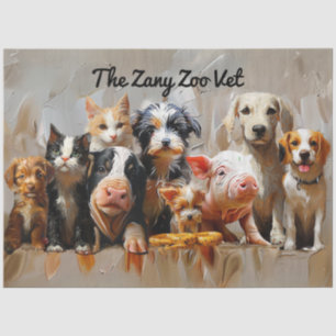 Decoupage Vet's Clinic Pets Of All Kinds  Tissue Paper