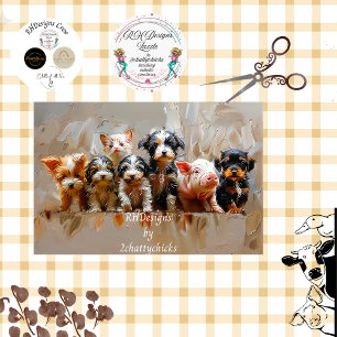 Decoupage Vet's Office Personalized Animal Photos Tissue Paper