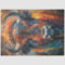 Decoupage Vibrant Bison Abstract Painting