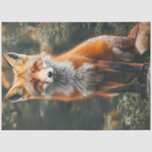Decoupage Vibrant Photography of Red Orange Fox Tissue Paper