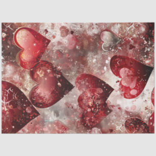 Decoupage Vibrant Red Pink Hearts for Valentine  Tissue Paper