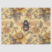 Decoupage, Victorian Bee, Elegant Bee & Flowers