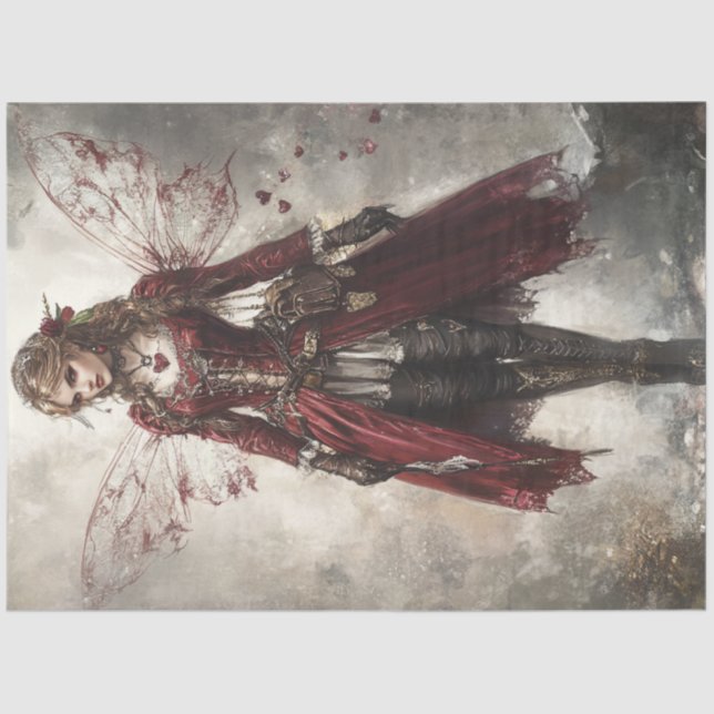 Decoupage Victorian Fairy Intricate Lace Wings Tissue Paper (Front)