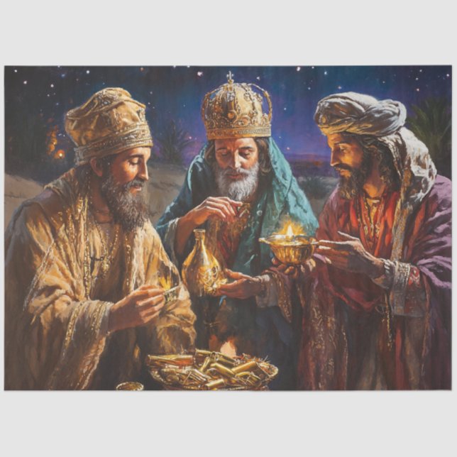 Decoupage Vintage 3 Wise Men  Tissue Paper (Front)