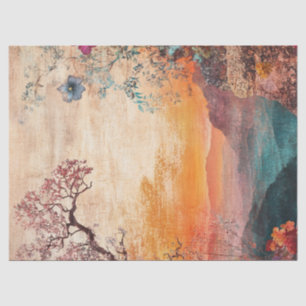 Decoupage Vintage BoHo Sunset Lake Tissue Paper