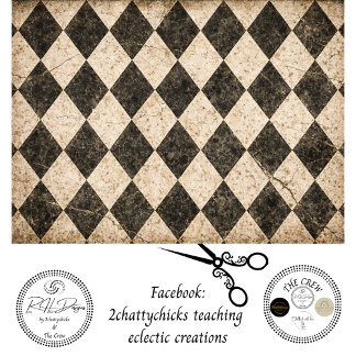 Decoupage Vintage Distressed Harlequin Wonderland  Tissue Paper