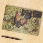 Decoupage Vintage Ephemera Rooster Farm  Tissue Paper<br><div class="desc">This design may be personalized by choosing the Edit Design option. You may also transfer onto other items. Contact me at colorflowcreations@gmail.com or use the chat option at the top of the page if you wish to have this design on another product or need assistance. See more of my designs...</div>