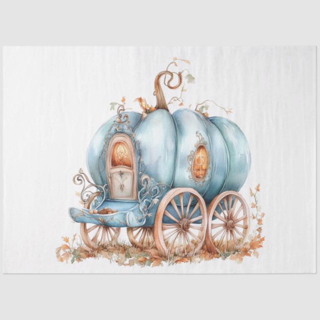 Decoupage Vintage Magical Pumpkin Carriage  Tissue Paper (Front)