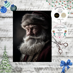 Decoupage Vintage Santa Claus Portrait Tissue Paper