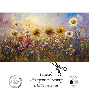 Decoupage Vintage Sunflower & Wildflower Oil Paint Tissue Paper