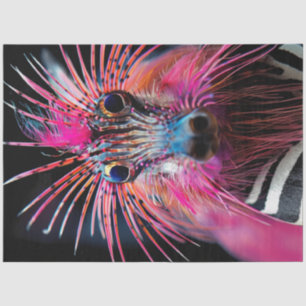 Decoupage Wackadoodle Zebra Pink White Stripes  Tissue Paper