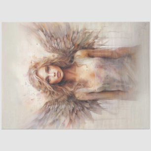 Decoupage Watercolor Whimsical Ange Pastel Wings Tissue Paper