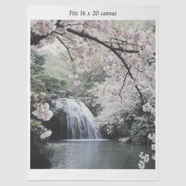 Decoupage Waterfall Cherry Blossom Fits 16x20  Tissue Paper (Front)
