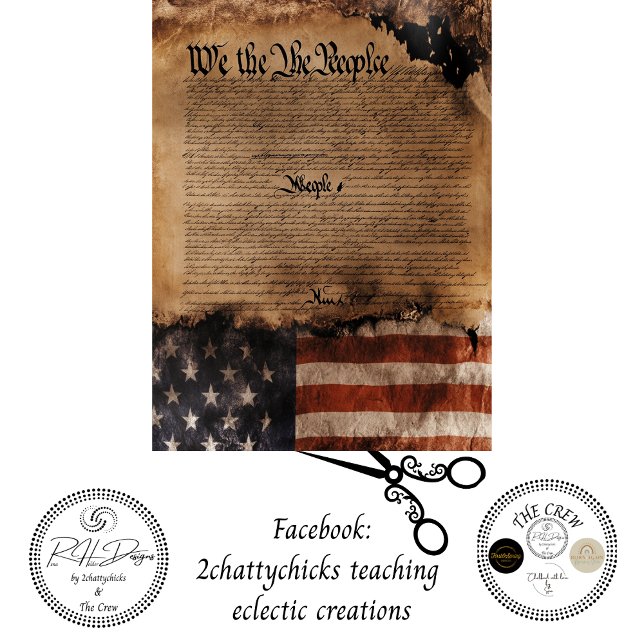 Decoupage We The People Constitution Flag  Tissue Paper (Creator Uploaded)