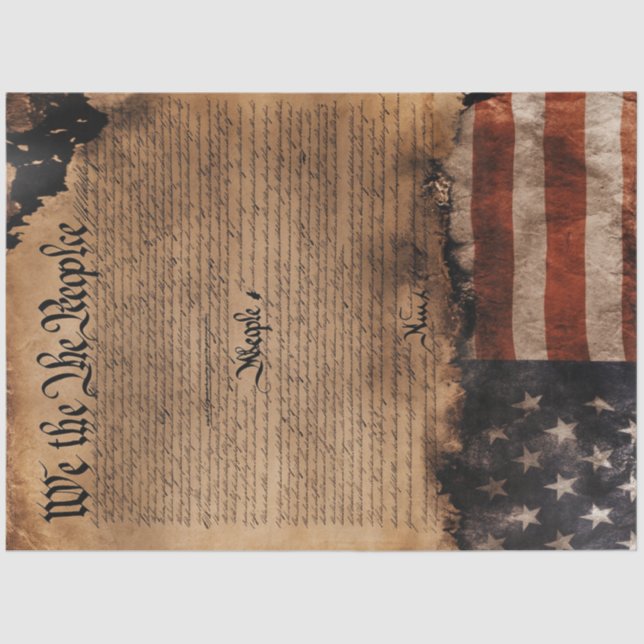 Decoupage We The People Constitution Flag  Tissue Paper (Front)