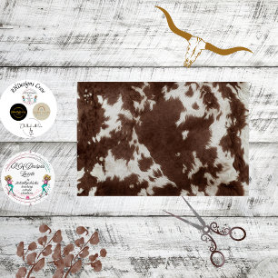 Decoupage Western Brown White Cowhide Texture Tissue Paper