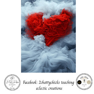 Decoupage Whimsical Abstract Valentine Heart Tissue Paper