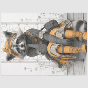 Decoupage Whimsical Boho Fox Vintage Clothing  Tissue Paper