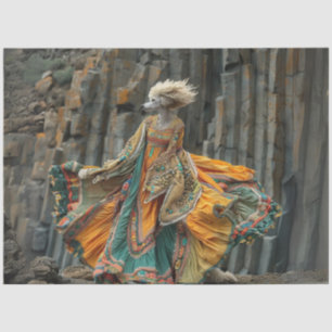 Decoupage Whimsical Boho Standard Poodle Dress  Tissue Paper