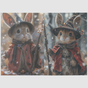 Decoupage Whimsical Christmas Mice  Tissue Paper