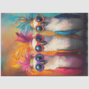 Decoupage Whimsical Cockatoos Bright Feathers  Tissue Paper